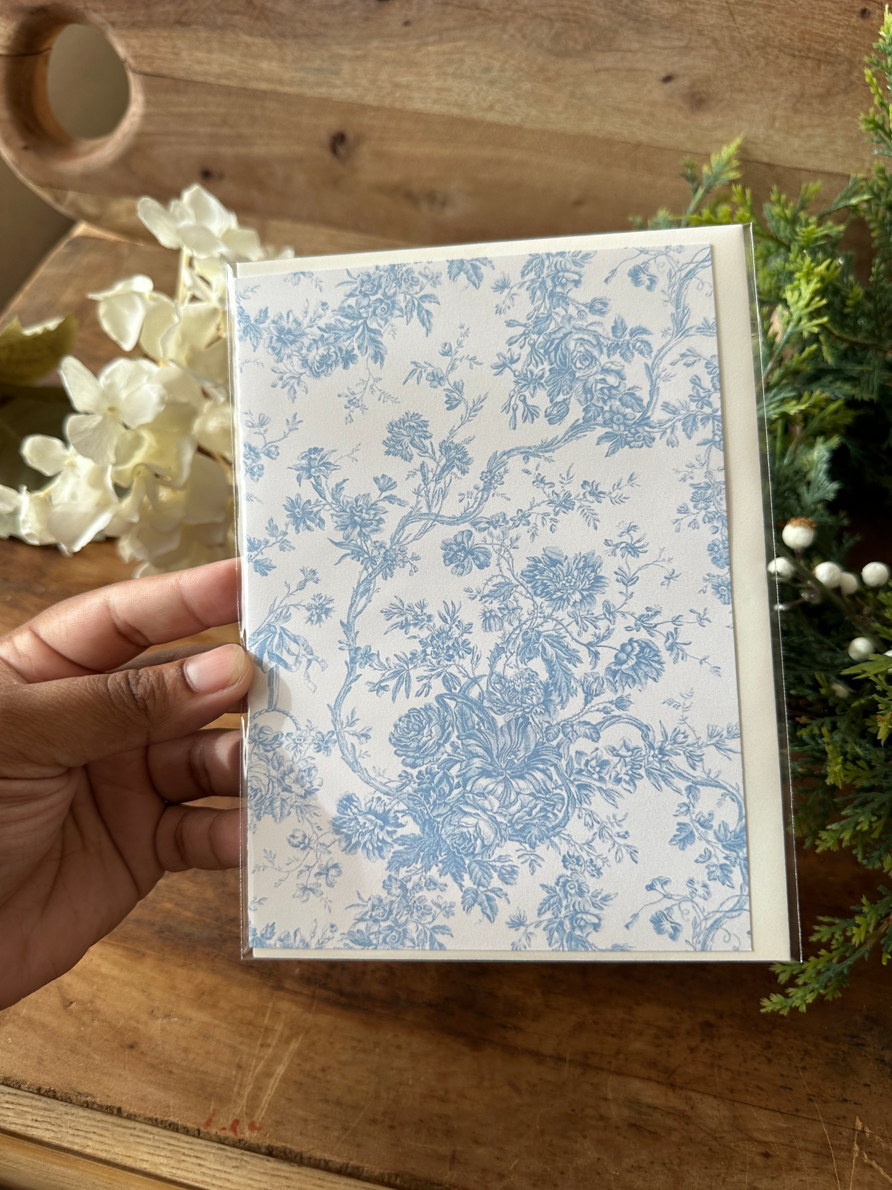 Blue Toile Card